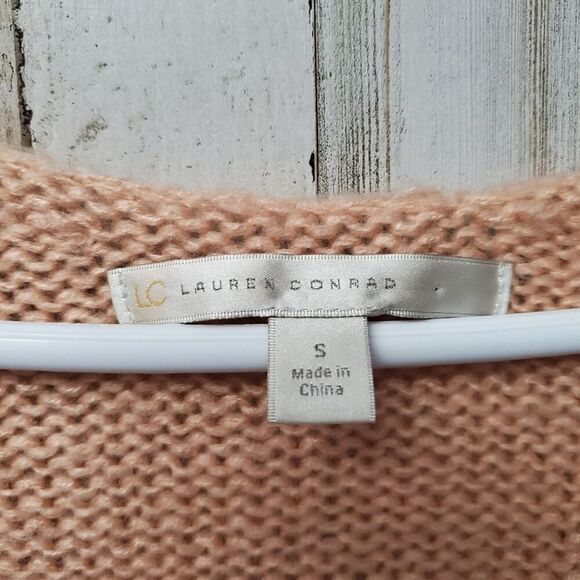 Lauren Conrad Sweater Peach Metallic Size Small - Picture 3 of 7